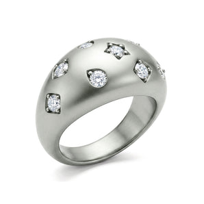 Lab-Grown Diamond Pavé Dome Ring in Titanium