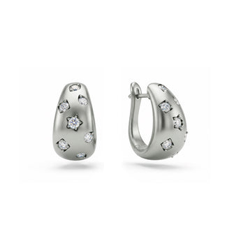 Lab-Grown Diamond Pavé Huggie Hoop Earrings in Titanium