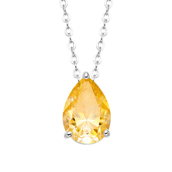 EPI Jewelry Teardrop Pear Moissanite Solitaire Pendant Necklace