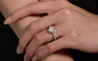 Heart Shaped Moissanite Halo Ring