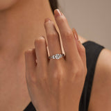 1 Carat Round Moissanite Split Shank Ring