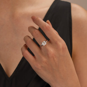 2 Carat Classic Asscher Cut Moissanite Solitaire Ring