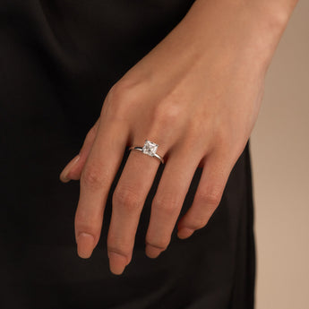 2 Carat Classic Asscher Cut Moissanite Solitaire Ring