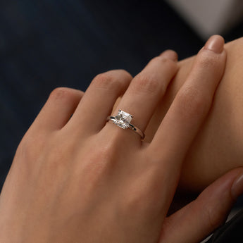 2 Carat Classic Asscher Cut Moissanite Solitaire Ring