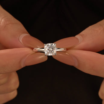 2 Carat Cushion-Cut Moissanite Solitaire Engagement Ring