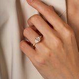 2 Carat Pear Moissanite East West Ring with Pave Band