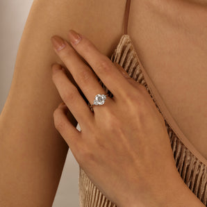 2 Carat Oval Moissanite Cluster Ring