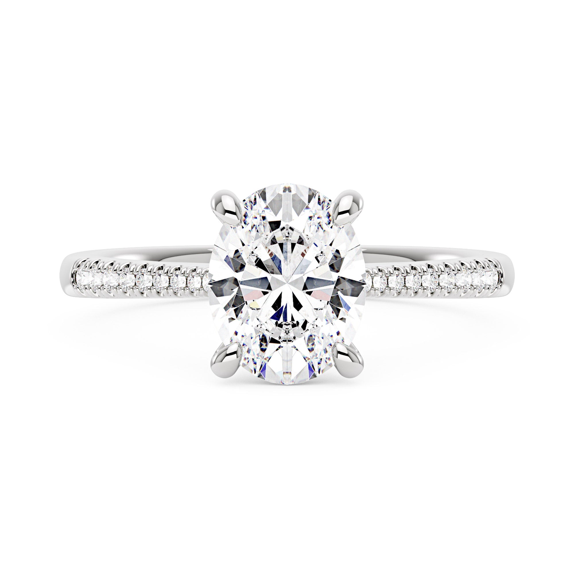 3 Carat Oval Moissanite Paved Ring (In stock)