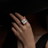 35 Carat Radiant Moissanite Ring with Pavé Band