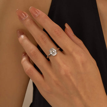 4 Carat Elongated Cushion Cut Moissanite Solitaire Engagement Ring