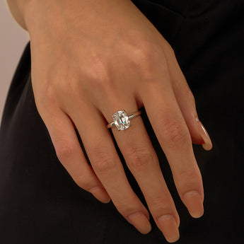 4 Carat Elongated Cushion Cut Moissanite Solitaire Engagement Ring