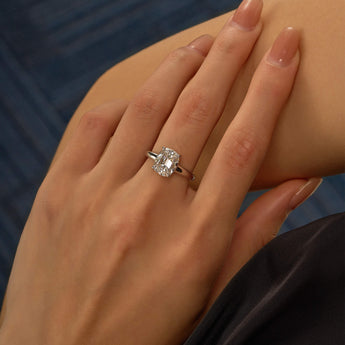 4 Carat Elongated Cushion Cut Moissanite Solitaire Engagement Ring