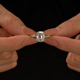 4 Carat Elongated Cushion Cut Moissanite Solitaire Engagement Ring