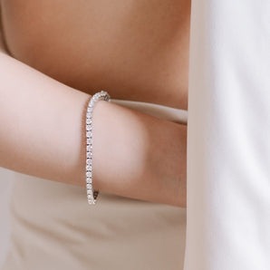 7.2 Carat Classic Round Moissanite Tennis Bracelet in 14K Gold