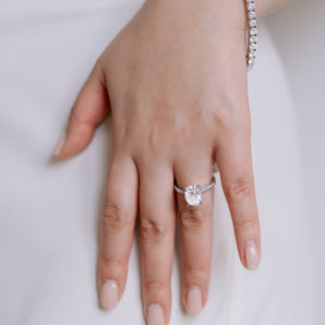 3 Carat Oval Moissanite Paved Ring (In stock)
