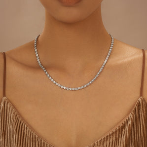 Elegant Tennis Necklace with Moissanites