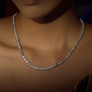 Elegant Tennis Necklace with Moissanites