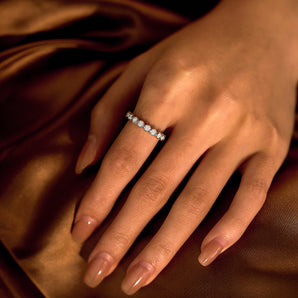 Round Moissanite Infinite Bezel Eternity Band