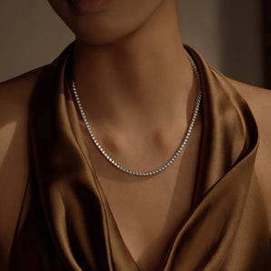 Round Moissanite Tennis Necklace