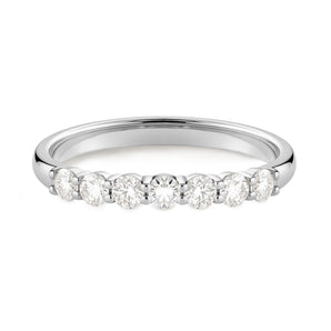 Art Deco Round Cut Moissanite Half Eternity Ring