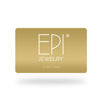 Gold jewelry e-gift card with elegant text on a white background