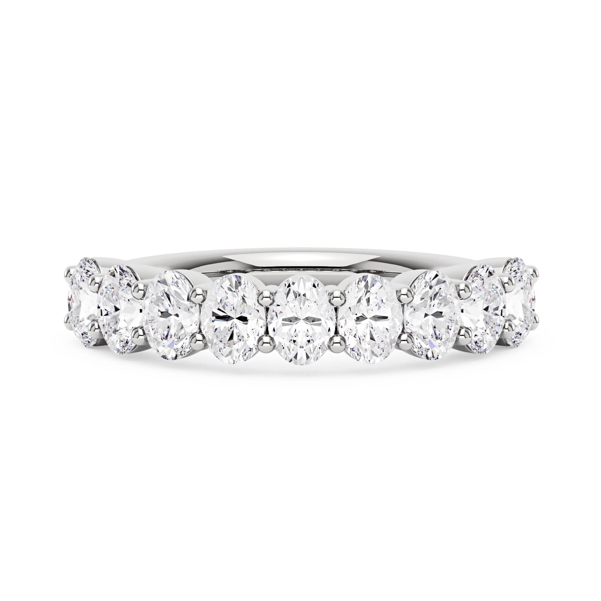 Art Deco Oval Moissanite Half Eternity Ring