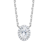 EPI Jewelry Halo Oval Moissanite Pendant Necklace