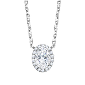 EPI Jewelry Halo Oval Moissanite Pendant Necklace