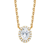 EPI Jewelry Halo Oval Moissanite Pendant Necklace