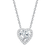 EPI Jewelry Heart Halo Moissanite Pendant Necklace