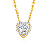 EPI Jewelry Heart Halo Moissanite Pendant Necklace
