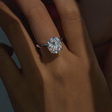 8 Carat Luminous Oval Cut Moissanite Solitaire Ring