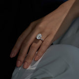 8 Carat Luminous Oval Cut Moissanite Solitaire Ring