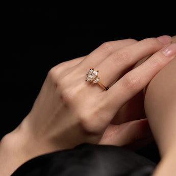 Marquise Moissanite Three Stone Ring