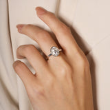 3 Carat Minimalist Round Cut Moissanite Bezel Ring