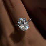 10 Carat Oval Cut Moissanite Engagement Ring