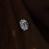 10 Carat Oval Cut Moissanite Engagement Ring