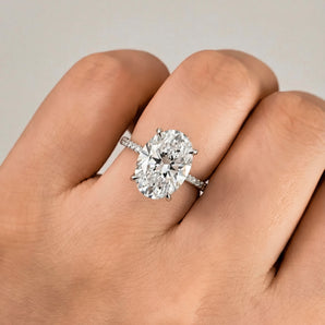 10 Carat Oval Cut Moissanite Engagement Ring