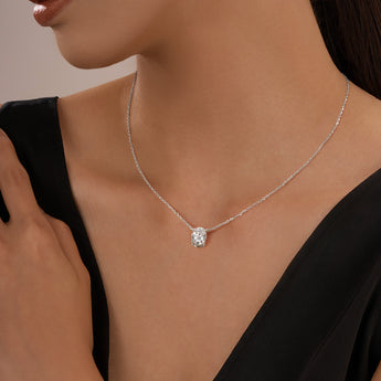 EPI Jewelry Oval Cut Moissanite Solitaire Pendant Necklace