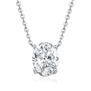 EPI Jewelry Oval Cut Moissanite Solitaire Pendant Necklace