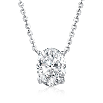 EPI Jewelry Oval Cut Moissanite Solitaire Pendant Necklace