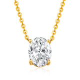 EPI Jewelry Oval Cut Moissanite Solitaire Pendant Necklace