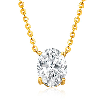 EPI Jewelry Oval Cut Moissanite Solitaire Pendant Necklace