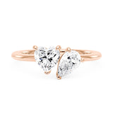 Pear Heart Moissanite Toi et Moi Ring
