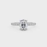 2.5 Carat Oval Moissanite Pave Band Ring