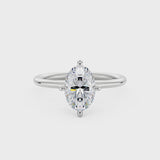 4 Carat Elongated Oval Moissanite Solitaire Ring