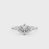 3 Carat Marquise Moissanite East West Solitaire Ring