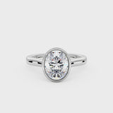 3 Carat Minimalist Round Cut Moissanite Bezel Ring