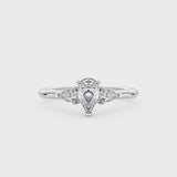 1.7 Carat Pear Cut Moissanite Three Stone Ring