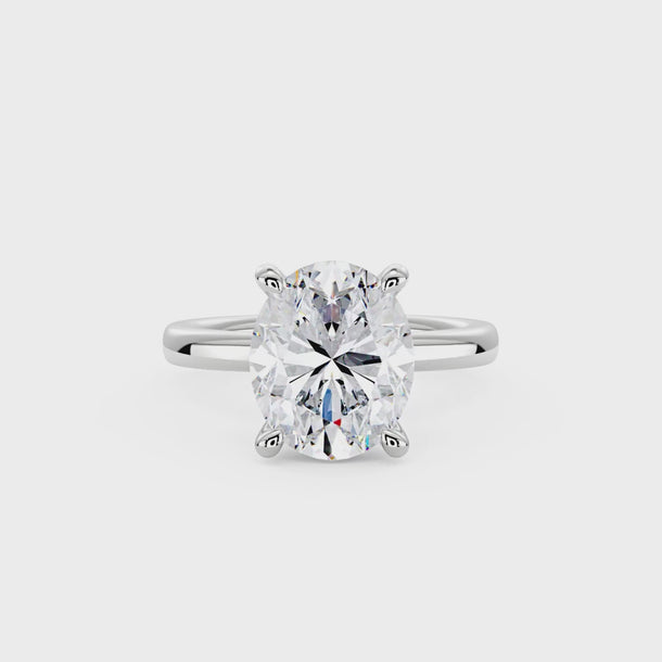 8 Carat Luminous Oval Cut Moissanite Solitaire Ring